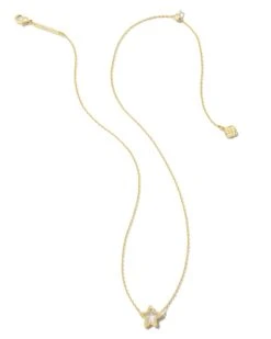 Jae Gold Star Small Short Pendant Necklace In Ivory Mother-of-Pearl -Kendra Scott Jewelry Store kendra scott jae star small short pendant necklace gold ivory mother of pearl 01