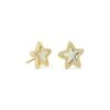 Jae Star Gold Stud Earrings In Dichroic Glass