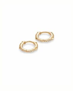 Jett 14k Yellow Gold Huggie Earrings In White Diamond -Kendra Scott Jewelry Store kendra scott jett 14k yellow gold diamond hoop earrings 01 default lg