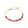 Jovie Gold Beaded Delicate Chain Bracelet In Bronze Veined Red And Fuchsia Magnesite -Kendra Scott Jewelry Store kendra scott jovie beaded delicate chain bracelet gold pink red magnesite 00