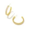 Juliette Gold Hoop Earrings In White Crystal -Kendra Scott Jewelry Store kendra scott juliette hoop earrings gold white crystal 00