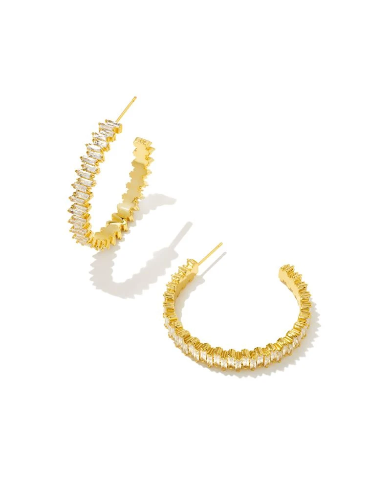 Juliette Gold Hoop Earrings In White Crystal 3 Juliette Gold Hoop Earrings In White Crystal