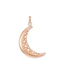 Large Crescent Moon Charm In Rose Gold
