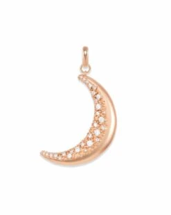 Large Crescent Moon Charm In Rose Gold -Kendra Scott Jewelry Store kendra scott large crescent moon charm rose gold 01 lg