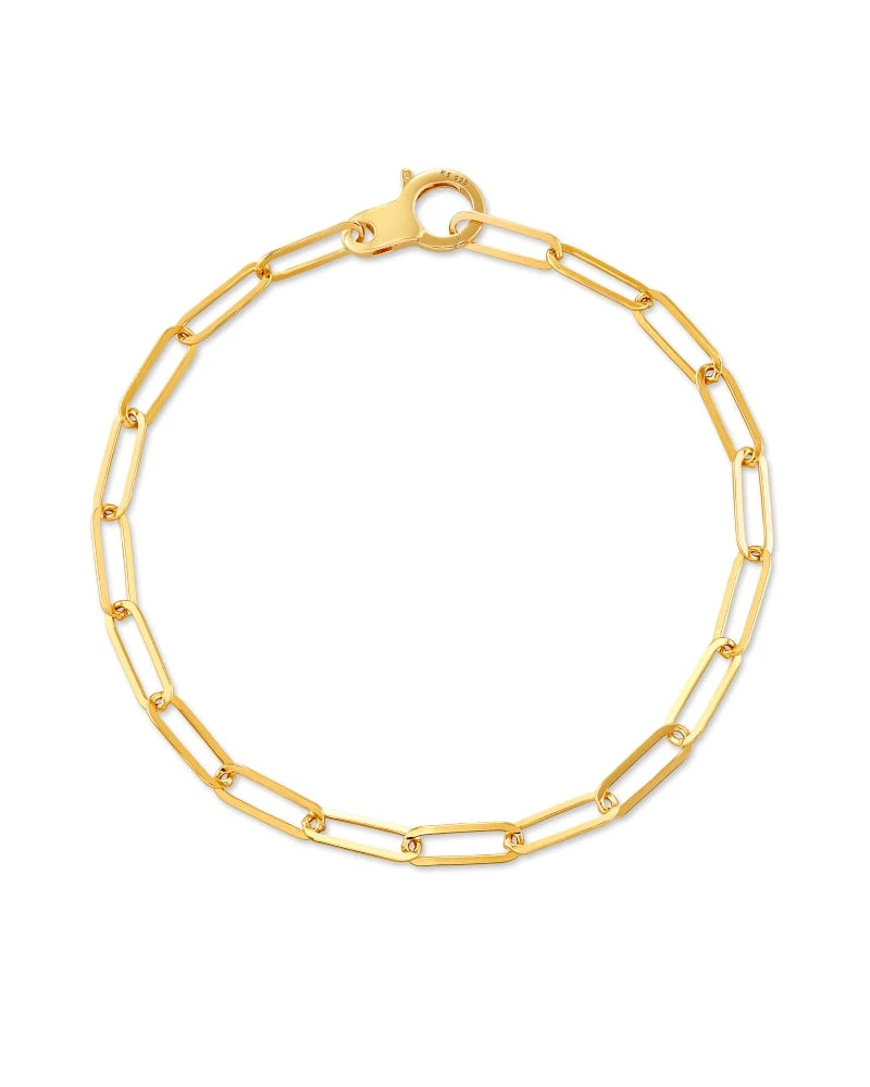 Large Paperclip Chain Bracelet In 18k Gold Vermeil 3 Large Paperclip Chain Bracelet In 18k Gold Vermeil