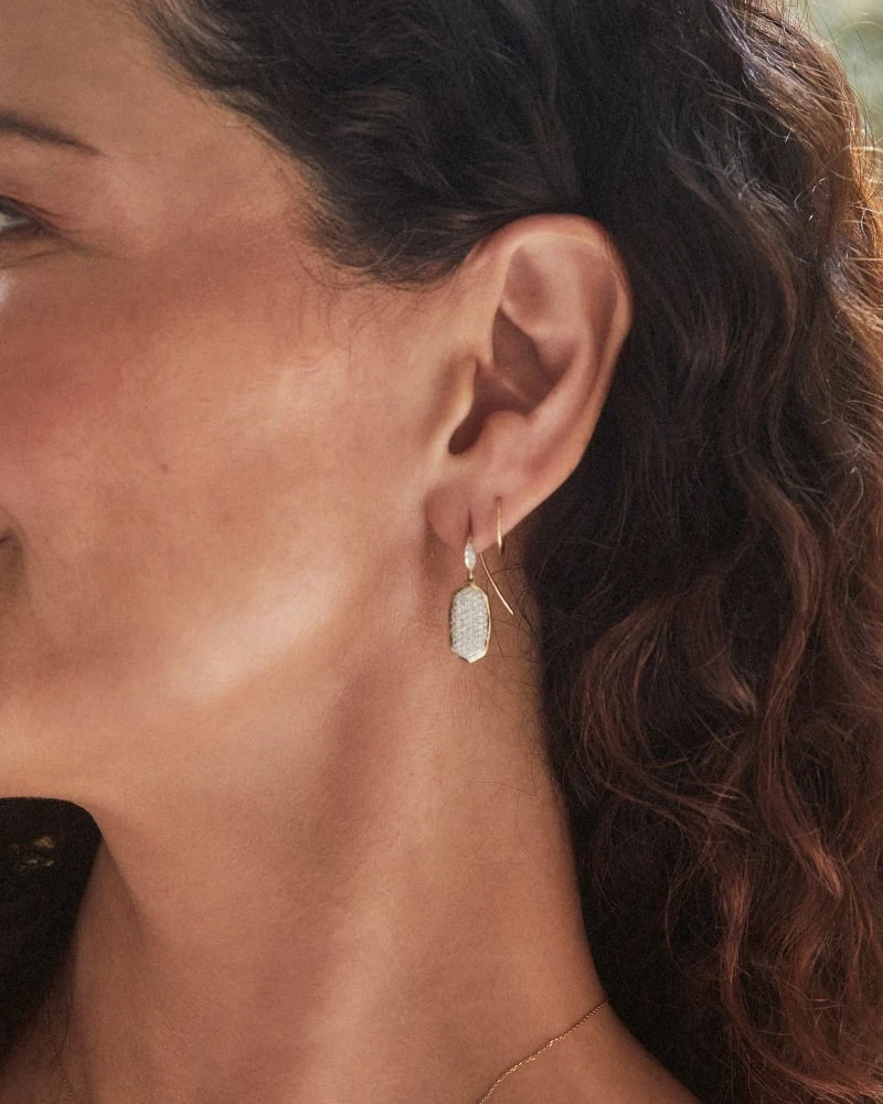 Lee Earrings In Pave Diamond And 14k Yellow Gold 4 Lee Earrings In Pave Diamond And 14k Yellow Gold - Image 2