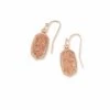 Lee Rose Gold Drop Earrings In Rose Gold Drusy -Kendra Scott Jewelry Store kendra scott lee rose gold drop earrings in rose gold drusy 00 default lg