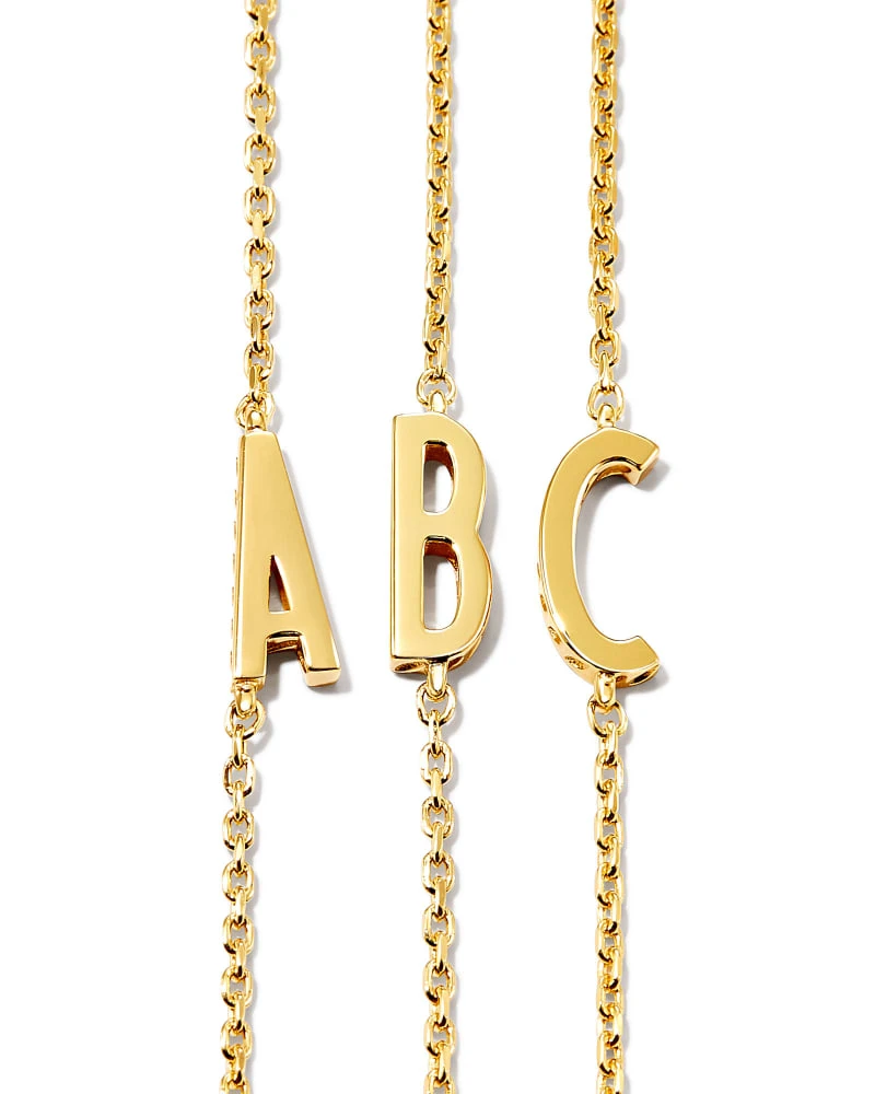 Letter A Inline Initial Necklace In 18k Gold Vermeil 5 Letter A Inline Initial Necklace In 18k Gold Vermeil - Image 3