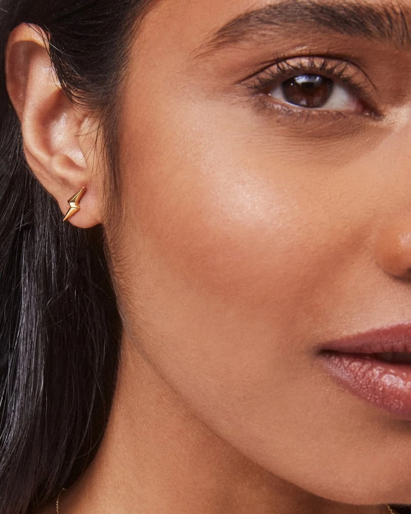 Lightning Bolt Mini Stud Earrings In 18k Gold Vermeil 4 Lightning Bolt Mini Stud Earrings In 18k Gold Vermeil - Image 2