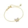 Lillia Crystal Butterfly Gold Delicate Chain Bracelet In White Crystal -Kendra Scott Jewelry Store kendra scott lillia crystal delicate chain bracelet gold white crystal 00