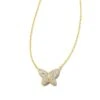 Lillia Crystal Butterfly Gold Pendant Necklace In White Crystal 2 Lillia Crystal Butterfly Gold Pendant Necklace In White Crystal -Kendra Scott Jewelry Store kendra scott lillia crystal pendant necklace gold white crystal white cz 00