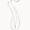 Lindsay Silver Multi Strand Necklace In White Pearl -Kendra Scott Jewelry Store kendra scott lindsay multi strand necklace rhodium white pearl 00 lg