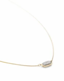 Lisa Pendant Necklace In Pave Diamond And 14k Yellow Gold