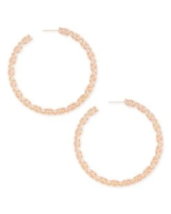 Maggie Hoop Earrings In Rose Gold Filigree 8 Maggie Hoop Earrings In Rose Gold Filigree -Kendra Scott Jewelry Store kendra scott maggie hoop earring rose gold filigree lg 01