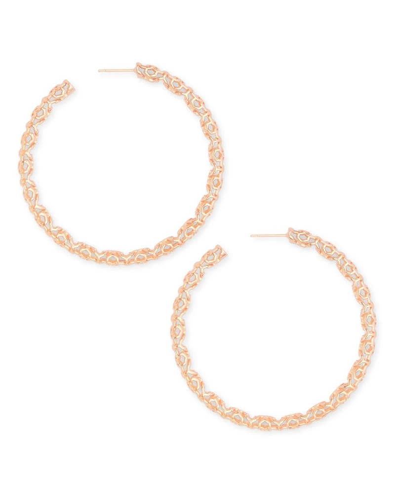Maggie Hoop Earrings In Rose Gold Filigree 5 Maggie Hoop Earrings In Rose Gold Filigree - Image 4