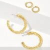 Maggie Hoop Earring Set Of 2 In Gold