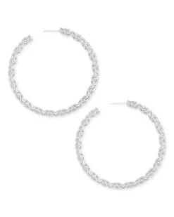 Maggie Hoop Earrings In Silver Filigree 9 Maggie Hoop Earrings In Silver Filigree -Kendra Scott Jewelry Store kendra scott maggie hoop earring silver filigree lg 01