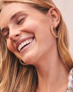 Maggie Small Hoop Earrings In Gold Filigree -Kendra Scott Jewelry Store kendra scott maggie small hoop earrings gold filigree