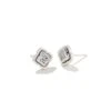 Mallory Silver Stud Earrings In Platinum Drusy