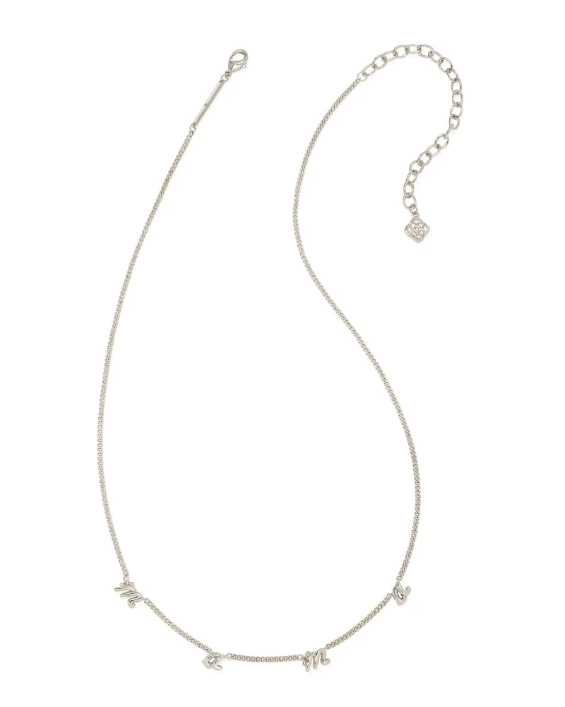 Mama Script Strand Necklace In Silver 4 Mama Script Strand Necklace In Silver - Image 2