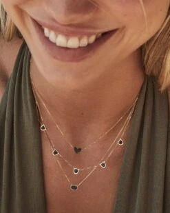 Marisa 14k Yellow Gold Pendant Necklace In Black Diamond -Kendra Scott Jewelry Store kendra scott marisa pendant necklace 14k yellow gold black diamond 4