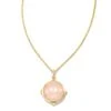 Matilda 18k Gold Vermeil Stone Charm Necklace In Rose Quartz 2 Matilda 18k Gold Vermeil Stone Charm Necklace In Rose Quartz -Kendra Scott Jewelry Store kendra scott matilda stone charm necklace 18k gold vermeil rose quartz 00
