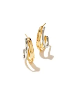 Meg Double Hoop Earrings In Mixed Metal
