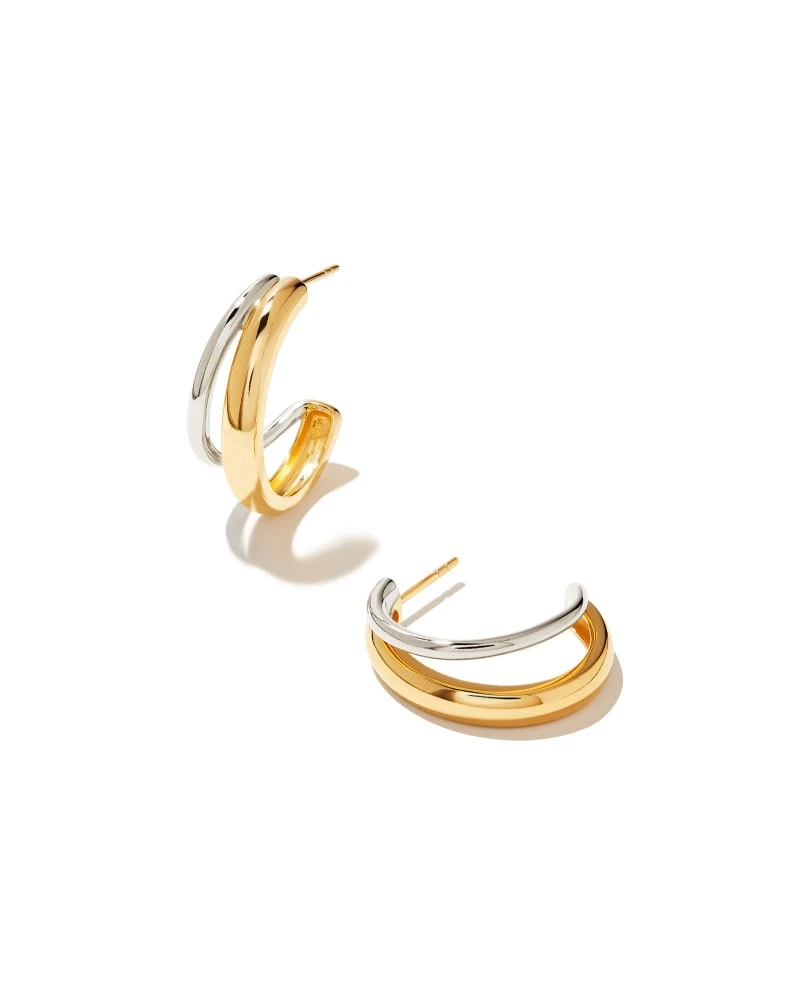 Meg Double Hoop Earrings In Mixed Metal 6 Meg Double Hoop Earrings In Mixed Metal - Image 4
