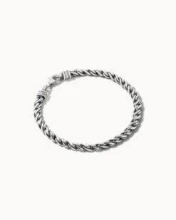 Beck Rope Chain Bracelet In Oxidized Sterling Silver