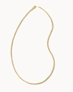 Beck Thin Round Box Chain Necklace In 18k Gold Vermeil