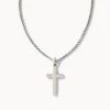 Cross Necklace In Oxidized Sterling Silver -Kendra Scott Jewelry Store kendra scott mens cross necklace sterling silver 01 lg