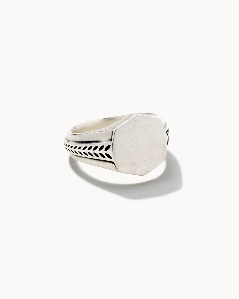 Hicks Signet Ring In Oxidized Sterling Silver 3 Hicks Signet Ring In Oxidized Sterling Silver