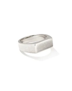 Hudson Signet Ring In Oxidized Sterling Silver