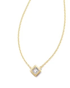 Michelle 14k Yellow Gold Pendant Necklace In White Diamond, .16ct
