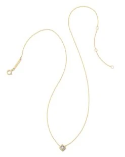 Michelle 14k Yellow Gold Pendant Necklace In White Diamond, .16ct -Kendra Scott Jewelry Store kendra scott michelle pendant necklace 14k yellow gold .16 ct white diamond 01