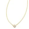 Michelle 14k Yellow Gold Pendant Necklace In White Diamond -Kendra Scott Jewelry Store kendra scott michelle pendant necklace 14k yellow gold white diamond 00