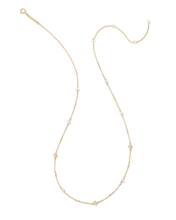 Michelle 14k Yellow Gold Strand Necklace In White Pearl -Kendra Scott Jewelry Store kendra scott michelle strand necklace 14k yellow gold wt pearl wt diamond 01