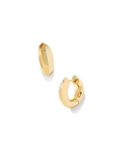 Mikki Metal Huggie Earrings In Gold