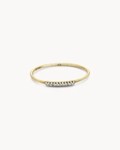 Mila 14k Yellow Gold Band Ring In White Diamond