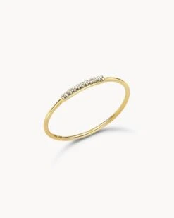 Mila 14k Yellow Gold Band Ring In White Diamond -Kendra Scott Jewelry Store kendra scott mila band ring 14k yellow gold white diamond 01