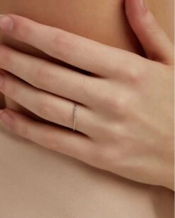 Mila 14k Yellow Gold Band Ring In White Diamond -Kendra Scott Jewelry Store kendra scott mila fine ring white 14kgold diamond 02 lg