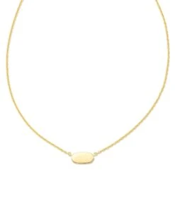Mommy & Me Adult Fern Short Pendant Necklace In 18k Gold Vermeil