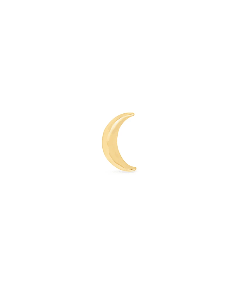 Moon Single Stud Earring in 18k Yellow Gold Vermeil 3 Moon Single Stud Earring in 18k Yellow Gold Vermeil