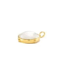 Matilda 18k Gold Vermeil Stone Charm In Ivory Mother-Of-Pearl -Kendra Scott Jewelry Store kendra scott mother matilda stone charm 18k yellow gold vermeil ivory mop 02