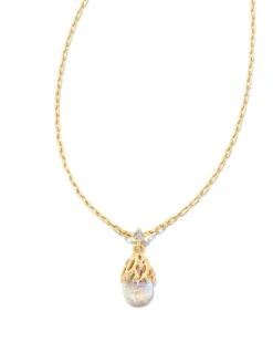 Noelle 14k Yellow Gold Pendant Necklace In Rainbow Moonstone