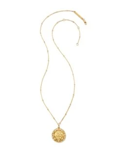 Om 18k Gold Vermeil Pendant Necklace In White Sapphire -Kendra Scott Jewelry Store kendra scott om pendant necklace 18k yellow gold vermeil blue sapphire 01