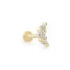 Orion Mini 14k Yellow Gold Single Stud Earring In White Diamond