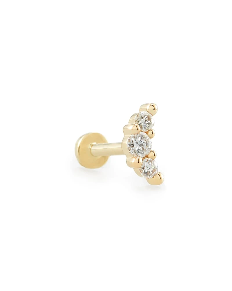 Orion Mini 14k Yellow Gold Single Stud Earring In White Diamond 3 Orion Mini 14k Yellow Gold Single Stud Earring In White Diamond