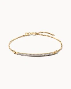 Ott 14k Yellow Gold Delicate Bracelet In White Diamond -Kendra Scott Jewelry Store kendra scott ott delicate bracelet 14k yellow gold wt diamond 00 lg