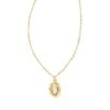 Piper Gold Pendant Necklace In White Howlite -Kendra Scott Jewelry Store kendra scott piper pendant necklace gold white howlite 01